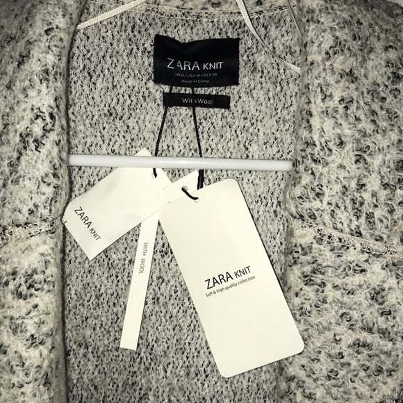 zara knit double button trench coat - Picture 4 of 5